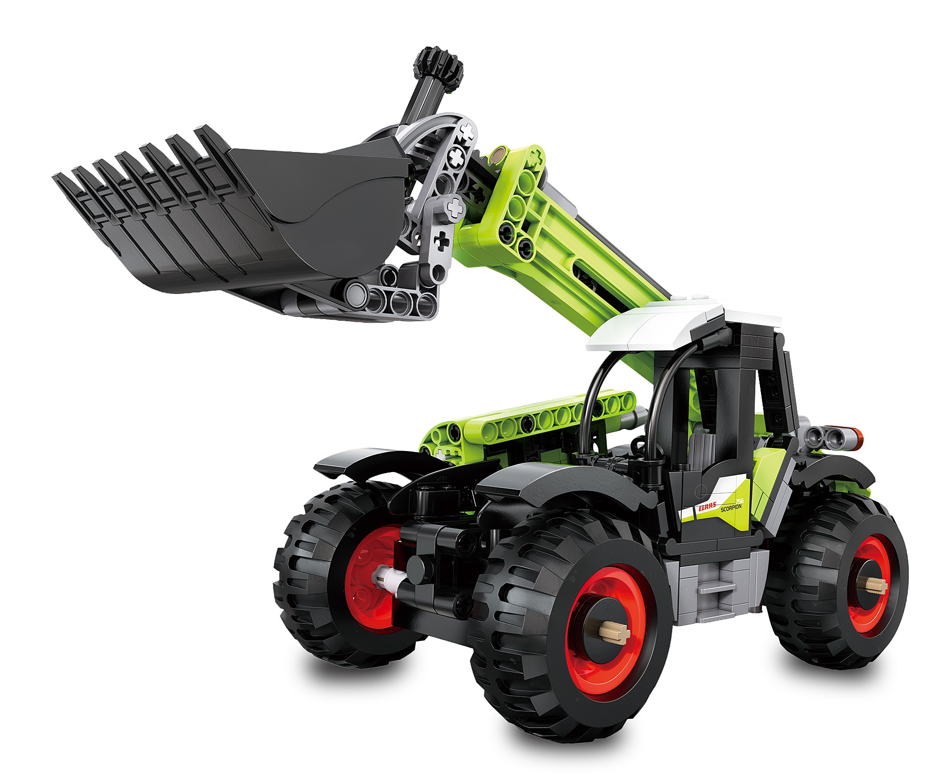 JAMARA-402947 CaDA Teleskoplader Claas Scorpion 756 1:24 Bricks - Bild 1