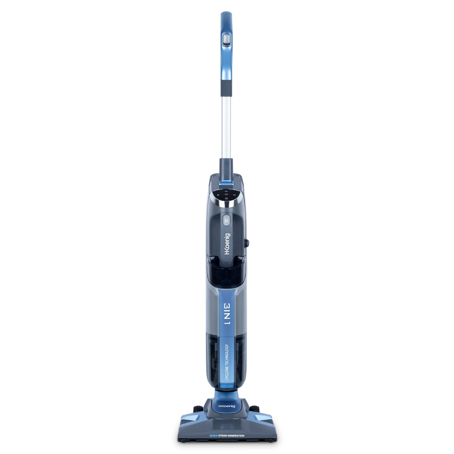 H.Koenig Multifunktions-Dampfstaubsauger 3 in 1 ARYA600, Rostfreier Stahl, 1 Liter, Grau