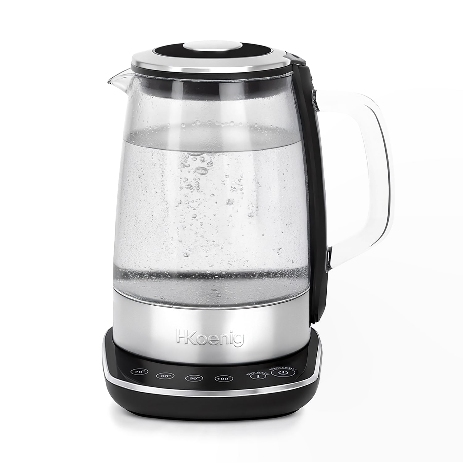 H.Koenig BO600 Elektrischer Wasserkocher, 1,5 L, Glas und Edelstahl - Bild 1