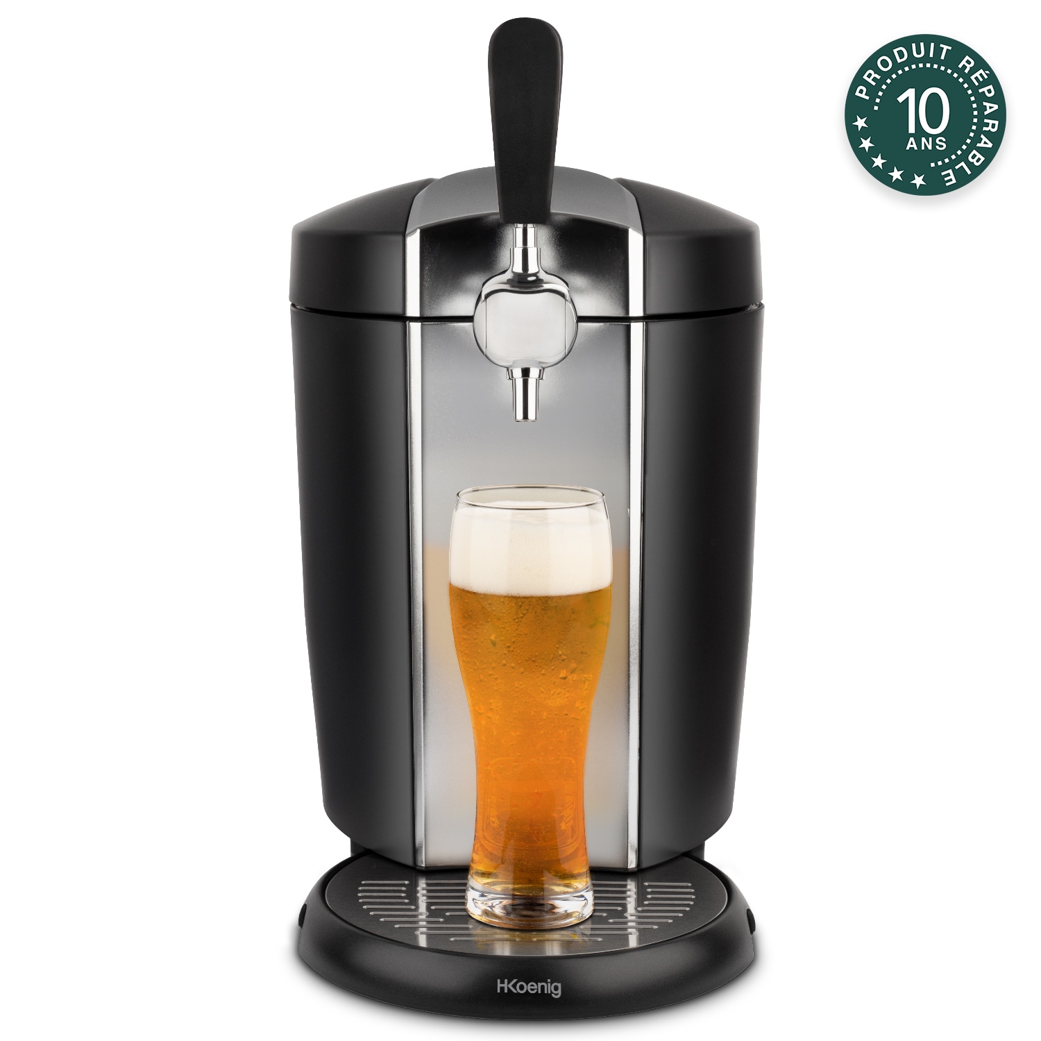 H.Koenig Bierzapfanlage BW1778, passend für alle 5L Universal-Druckfässer, Edelstahl, Maschine, Pumpe, Haushaltsdruck, Integrierte Kühlung …