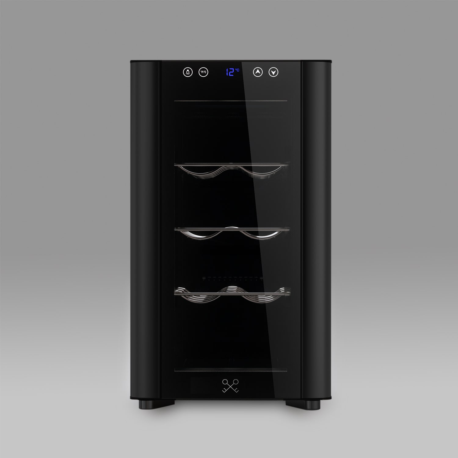 Les Petits Champs Einbau-Weink&uuml;hlschrank f&uuml;r 8 Flaschen CAVSB8, Kapazit&auml;t 23L, Schwarz - Bild 1