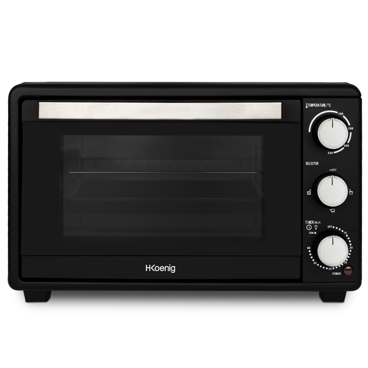 H.Koenig Mini-Backofen FO25 / 25L / Kompakter freistehender Multifunktions-Hochleistungsbackofen / 1500W / Programmierbar / 230° / 60 min