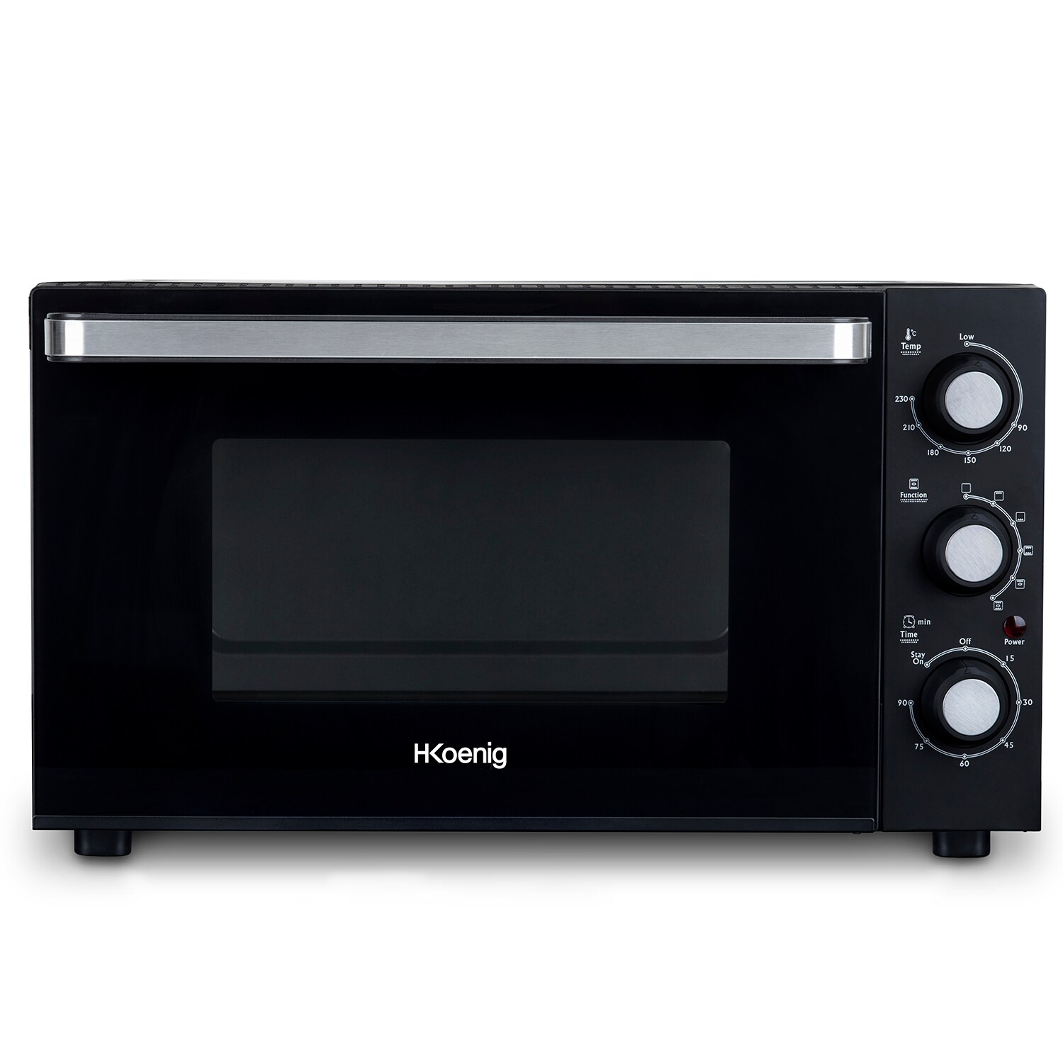 H.Koenig elektrischer Mini-Backofen 30L FO30, Multifunktionell, Leistungsstark 1500W - 6 Modi