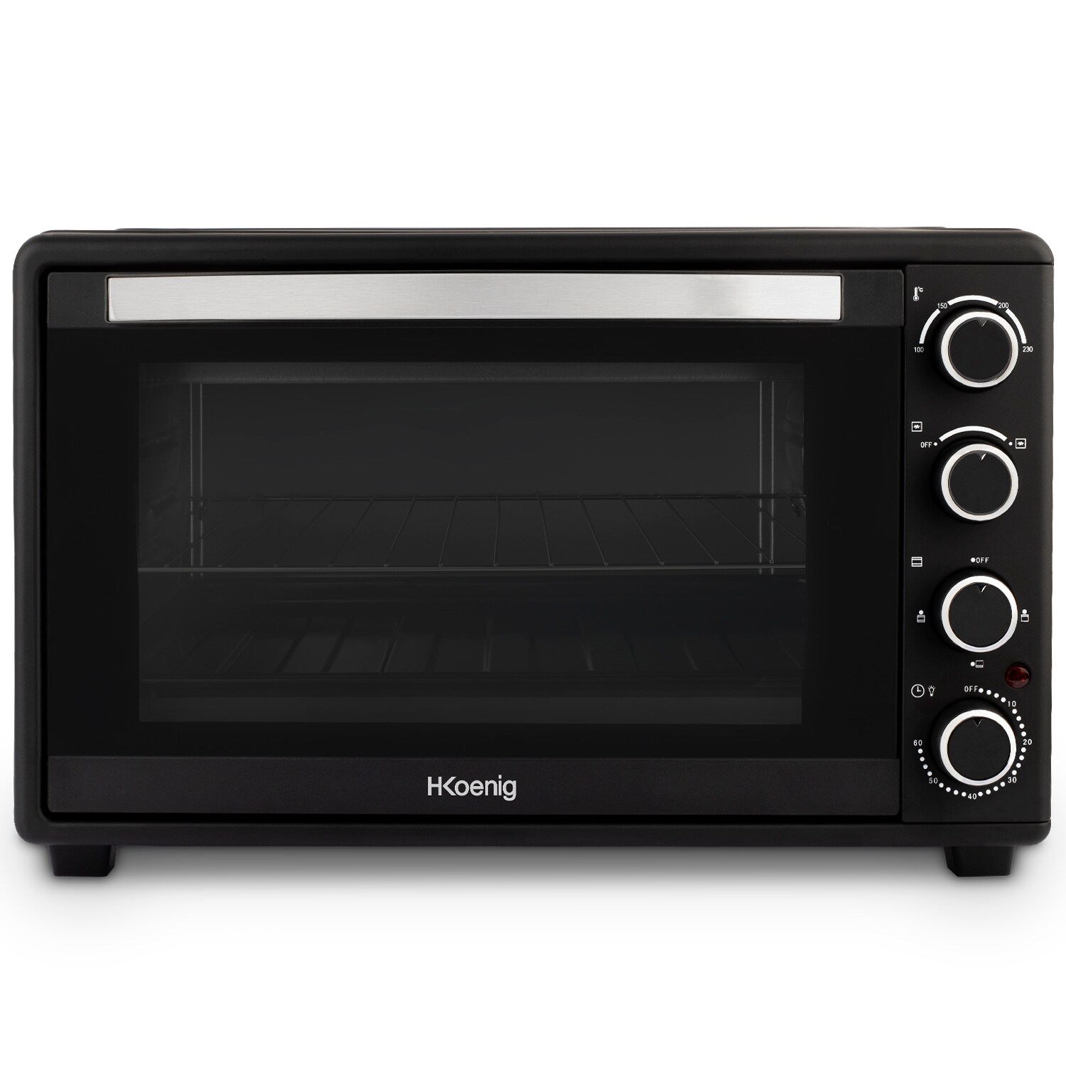 H.Koenig elektrischer Mini-Backofen FO45, 45 Liter, Multifunktionell, Leistungsstark 1500W, 6 Modi