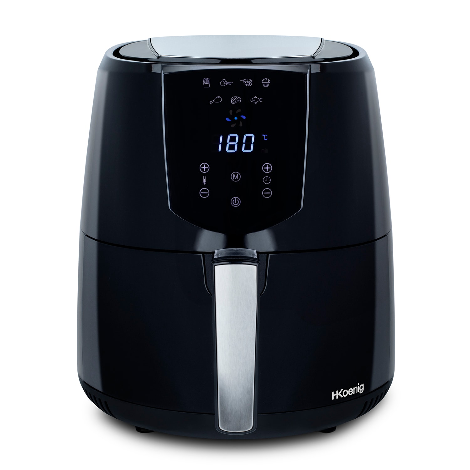 H.Koenig Elektrische Fritteuse FRY800, 1400 W, 4 L, bis zu 200&deg;C, Kunststoff, Schwarz - Bild 1