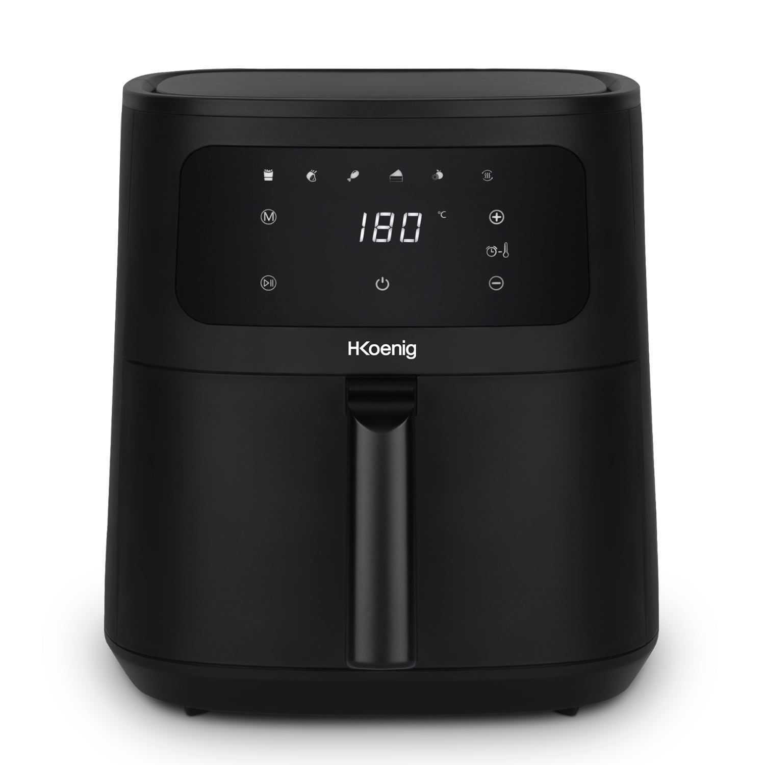 H.Koenig Heißluftfritteuse FRY880, 8L Kapazität, 1700W, einstellbar bis 200°C, 5 Kochprogramme, Touchscreen-Display