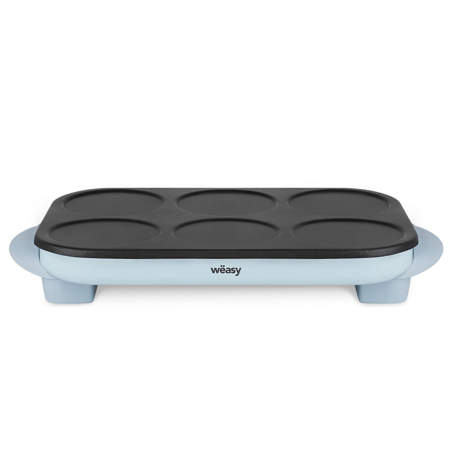GOO60 Party Crepes-Maker / 6 Mini-Crepes oder Pancakes/ 11,5 cm Durchmesser / bis zu 240°C / inklusive 6 Teigverteiler / 1500 W / schwarz