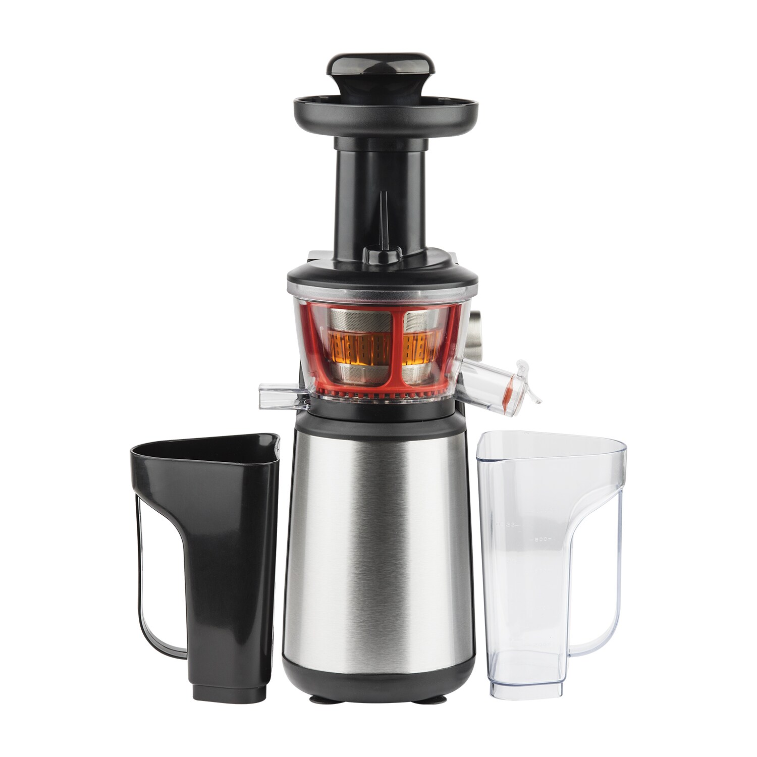 H.Koenig GSX12 Entsafter / Slow juicer / 1 L Fassungsvermögen / 400 W / Tropfstopsystem / mit Tresterbehälter / Edelstahl / schwarz