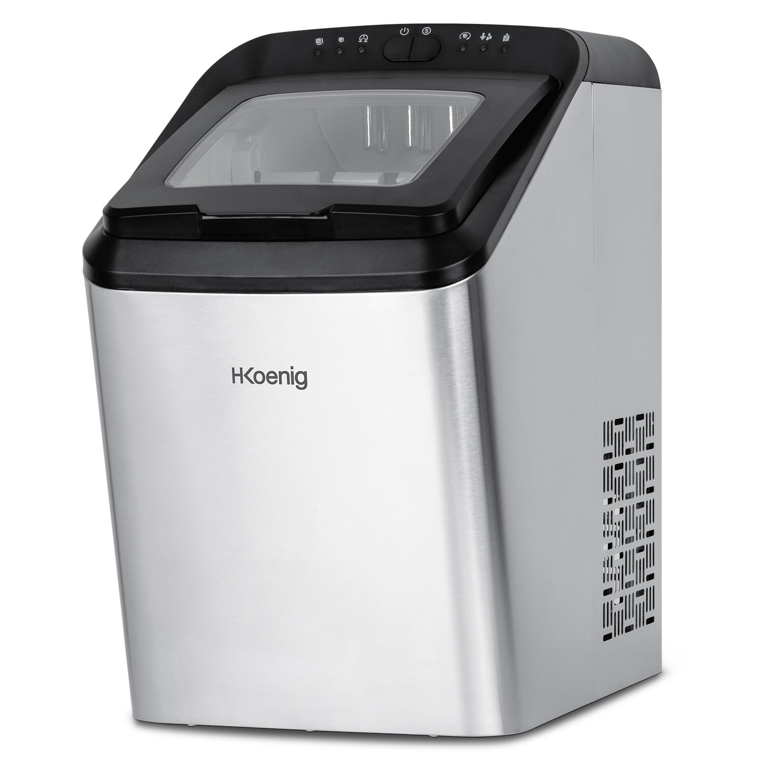 H.Koenig Eiswürfelmaschine KBP40 / Produktionszeit 9 Min / 2 Eiswürfelgrößen / Edelstahl / Silber