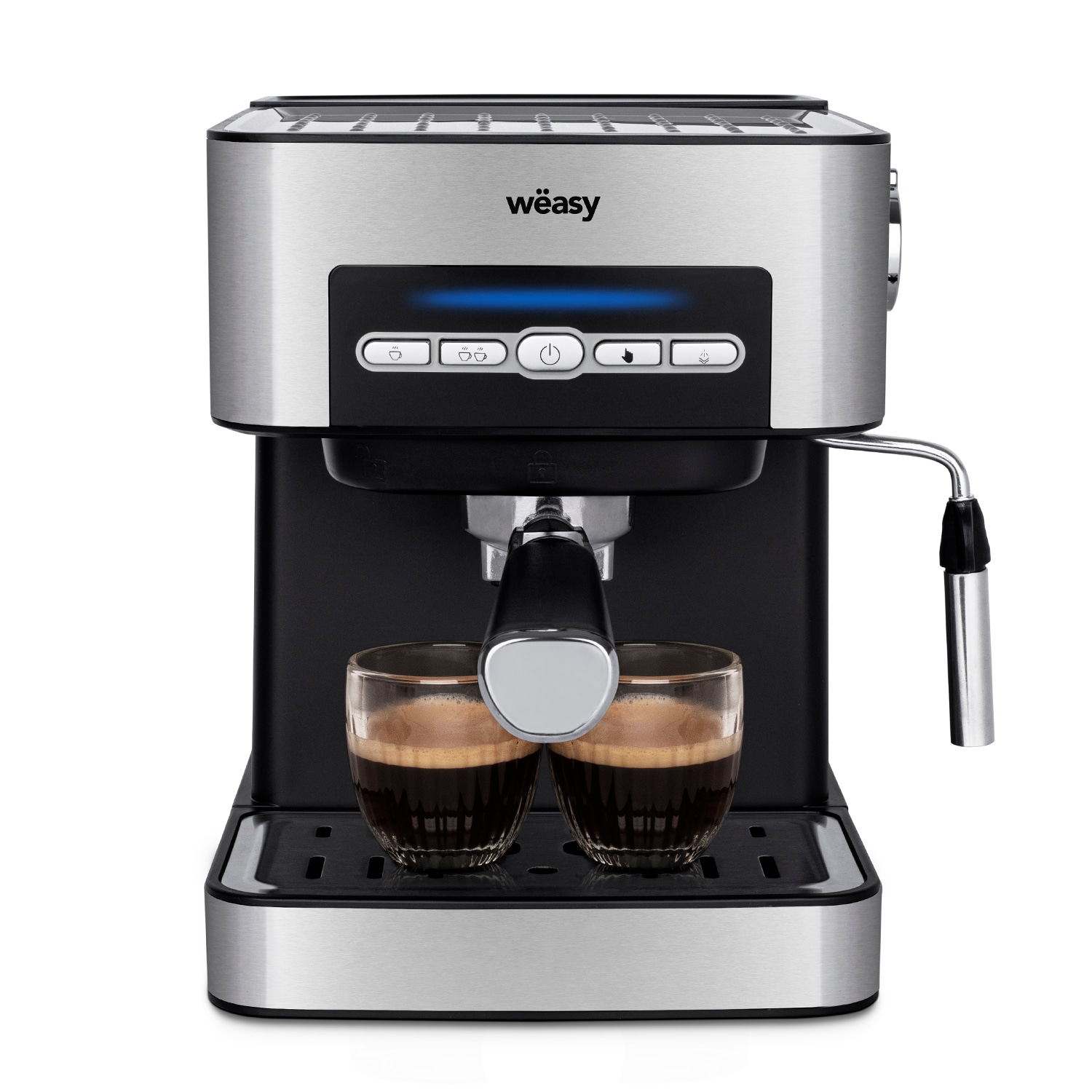 W&euml;asy Espressomaschine KFX32 / Fassungsverm&ouml;gen 1,6 L  / 4 Programme / Filter aus Edelstahl und Messl&ouml;ffel / Edelstahl/ 850 W /  Silber - Bild 1