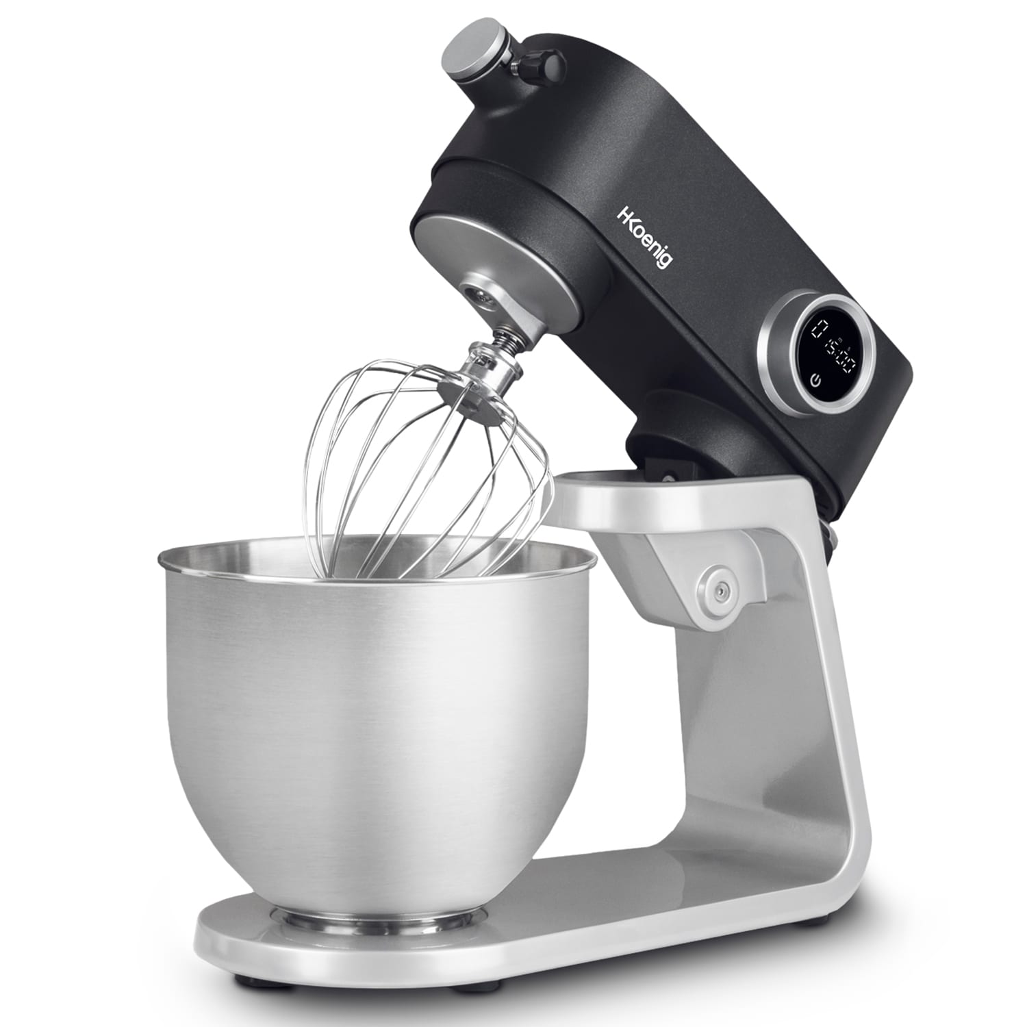 H.Koenig KM120 K&uuml;chenmaschine, professionell, multifunktionell, 5 l, Edelstahl, Mattgrau, leistungsstark, 800 W, 8 Geschwindigkeitsstufen - Bild 1