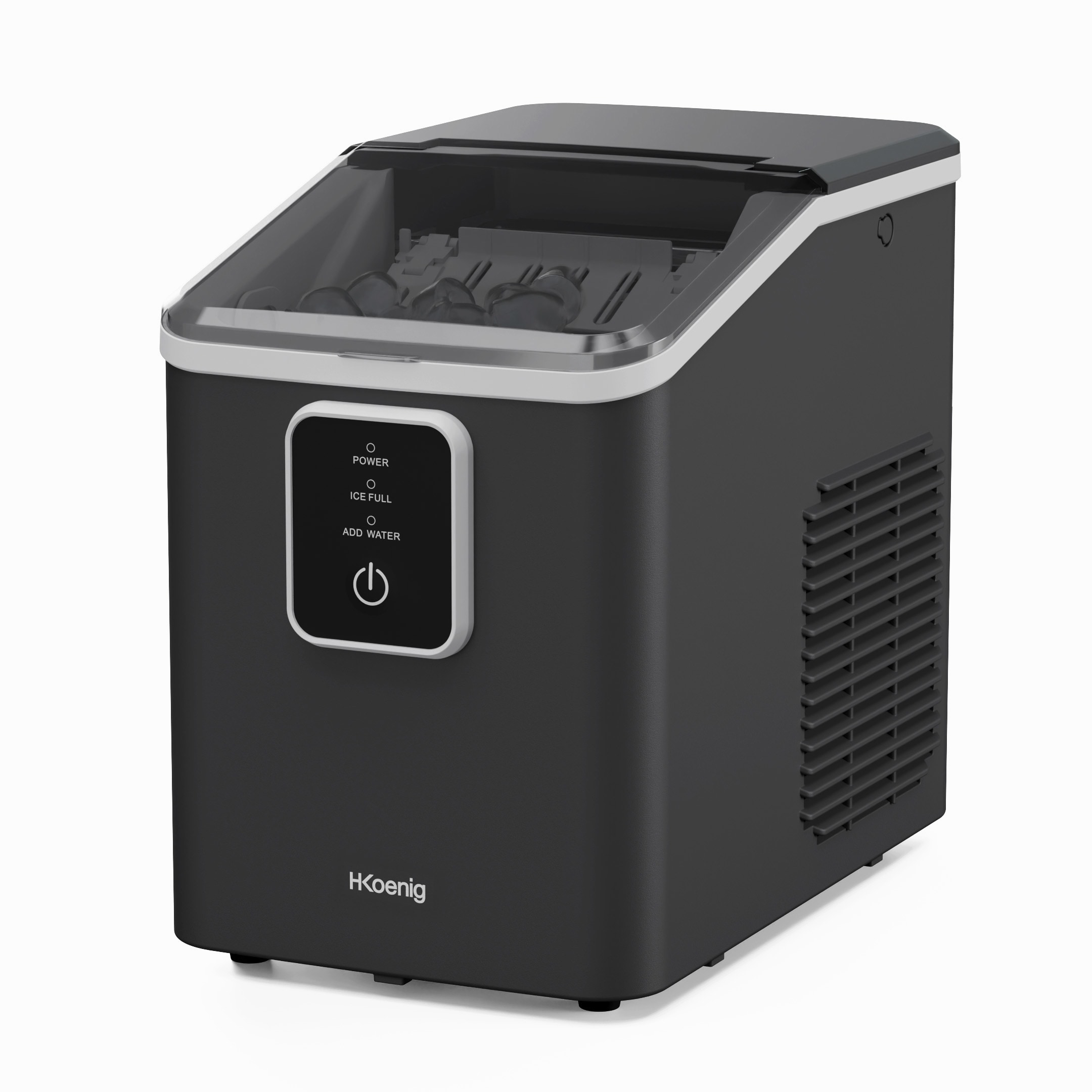 H.Koenig Eisw&uuml;rfelmaschine KUB12 &ndash; 12 kg in 24 Stunden, 2 Eisw&uuml;rfelgr&ouml;&szlig;en, tragbar, kompakt, leise, 1 l, Eisw&uuml;rfel in 6 Minuten, Eisschaufel - Bild 1