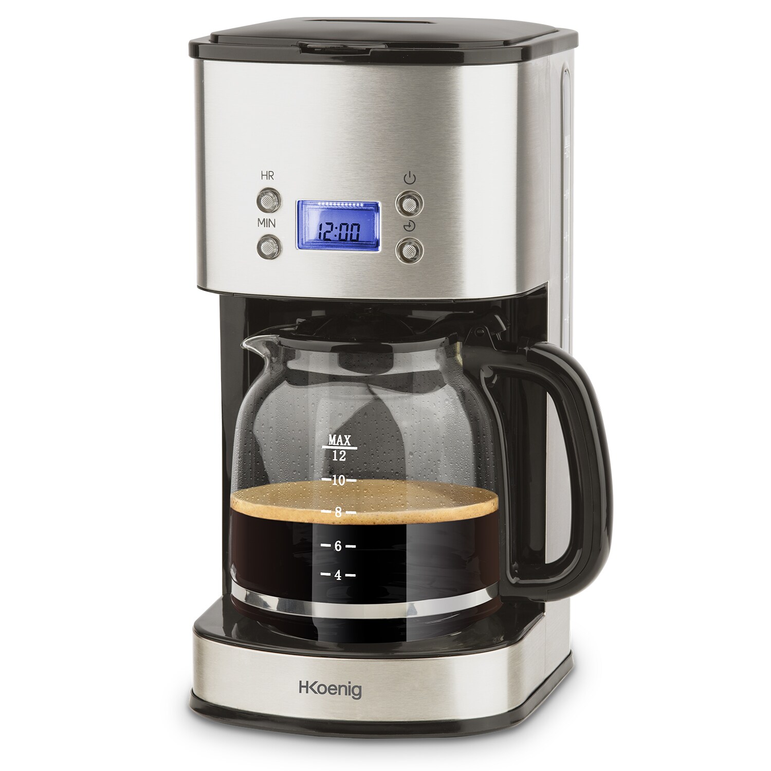 H.Koenig MG30 Kaffeefiltermaschine / 12-20 Tassen / 1,5 L / LCD Bildschrim / programmierbar / silber