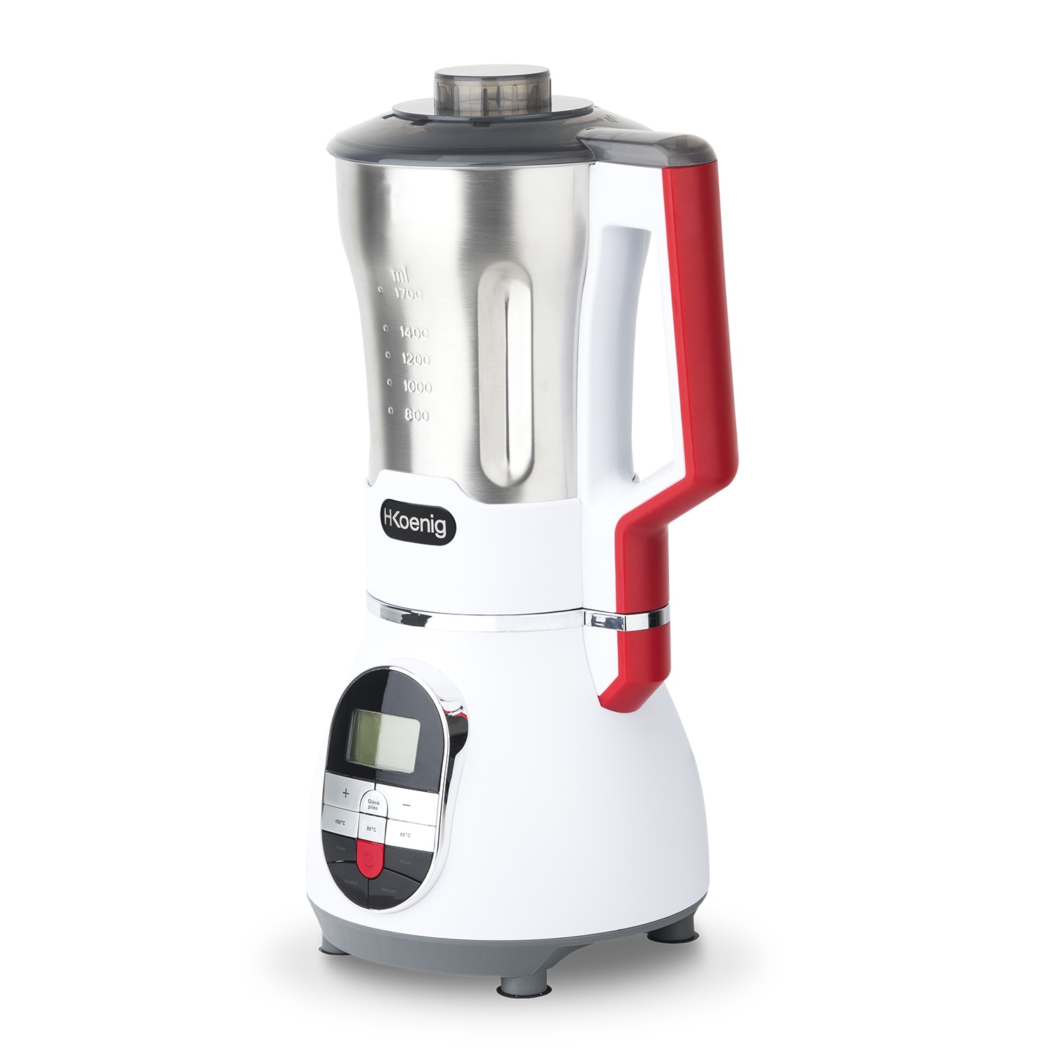 H.Koenig MXC36 Suppenzubereiter / Mixer / Ice-Crusher / Koch- und Mixfunktion / bis 1,7 L / bis 900 W / Edelstahlgehäuse / weiß