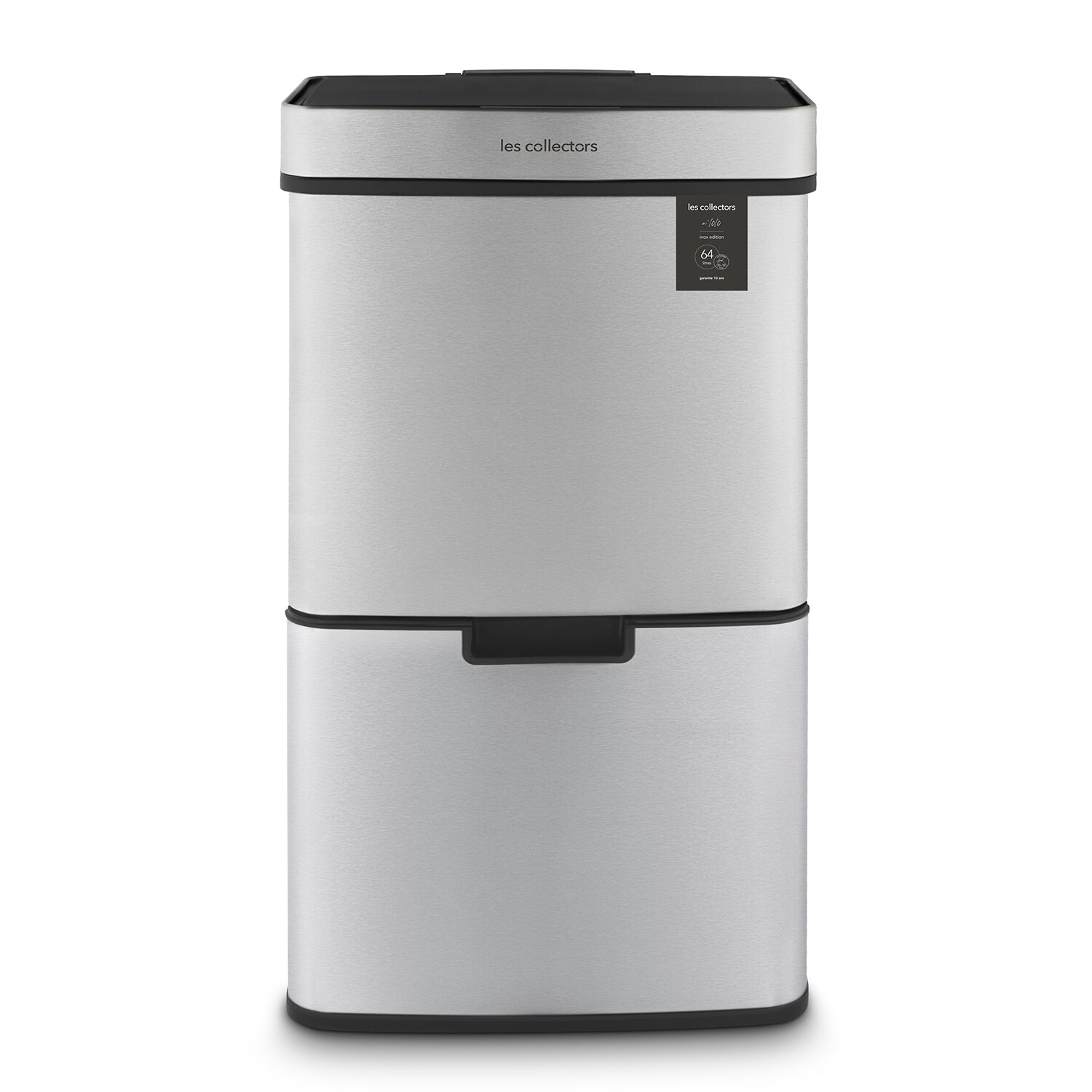 Les Collectors Sensorm&uuml;lleimer  N&deg;1010, 64L, Edelstahl, 3 F&auml;cher 42+11+11, Automatische obere &Ouml;ffnung, Infrarot-Erkennung, Leise, Design - Bild 1