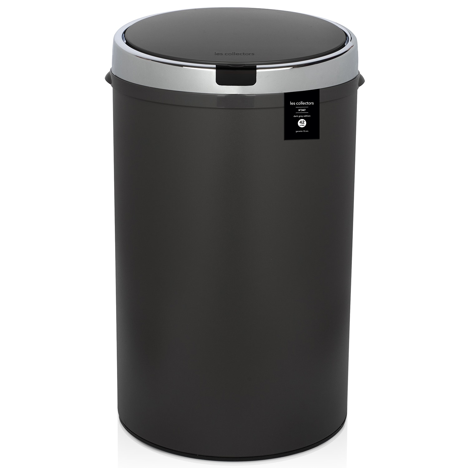 Les Collectors Sensor-K&uuml;chenabfalleimer N&deg;347 / Sensor /Edelstahl/dunkelgrau, 42 L/Automatische &Ouml;ffnung/leises Schlie&szlig;en/rund und praktisch - Bild 1