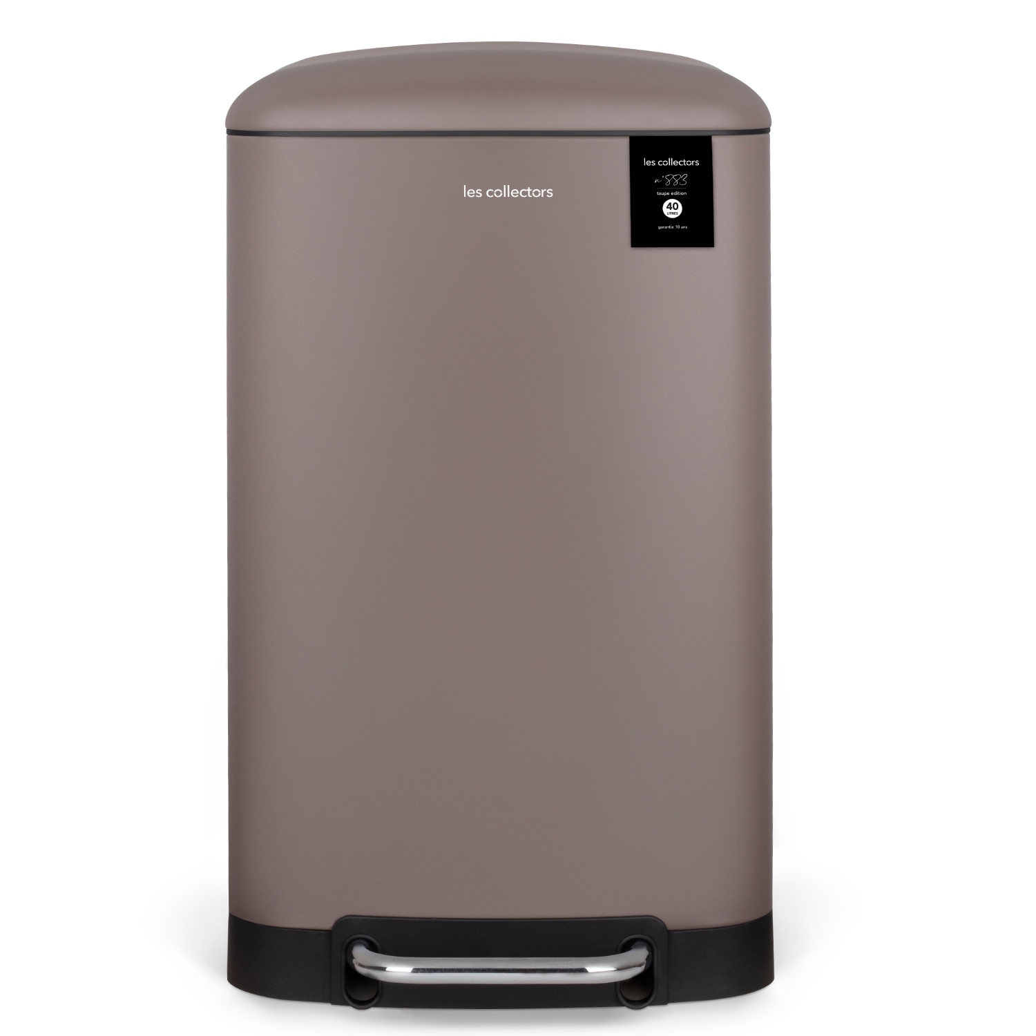 Les Collectors Tret-Mülleimer N°883 / Edelstahl/Taupe / 40 L/rechteckig und praktisch, Metall