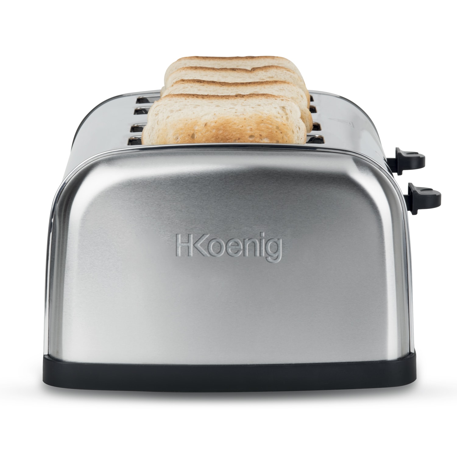 H.Koenig 4-Scheiben-Toaster TOAS14 Toastkammern, Vintage, Edelstahl, 7 Positionen, Auftauen, Schnell, Einfache Reinigung, 1500W, Silber, Klasse A+ - Bild 1