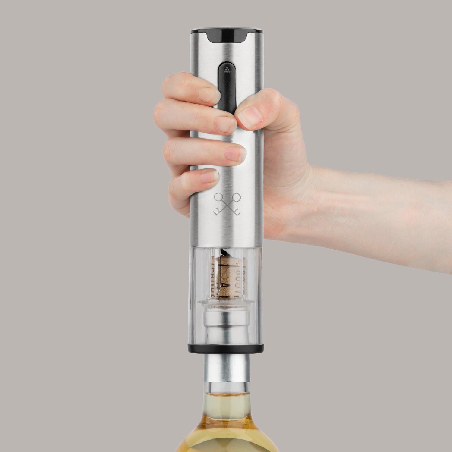 Les Petits Champs Elektrischer Wein&ouml;ffner WOP660 / LED-Lichtanzeige / Edelstahl / schnelle Flaschen&ouml;ffnung / USB-Aufladung - Bild 1