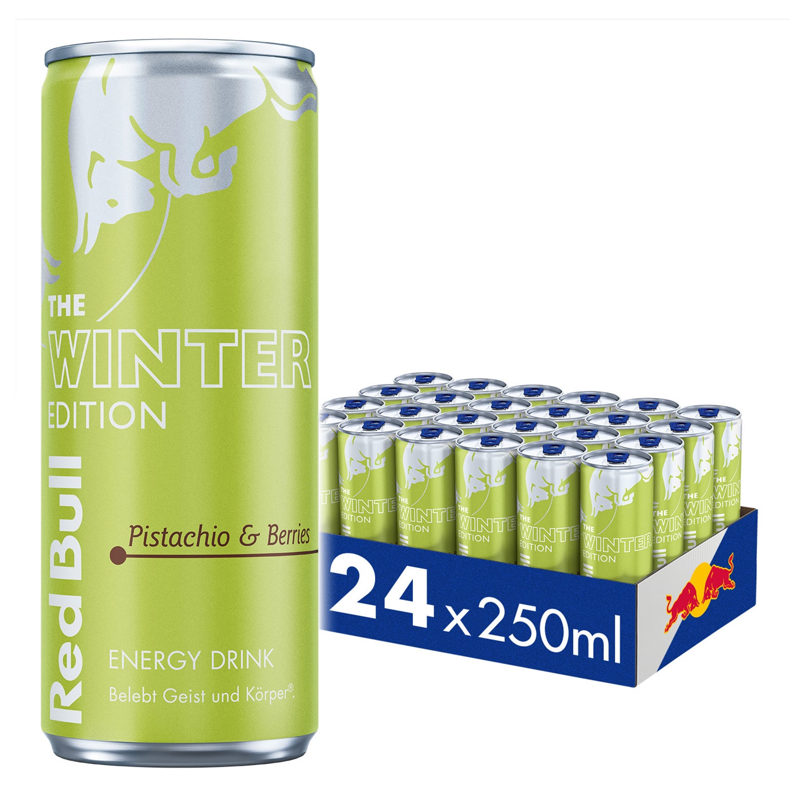 Red Bull Energy Drink Winter Edition Pistachio & Berries 0,25 Liter Dose, 24er Pack - Bild 1