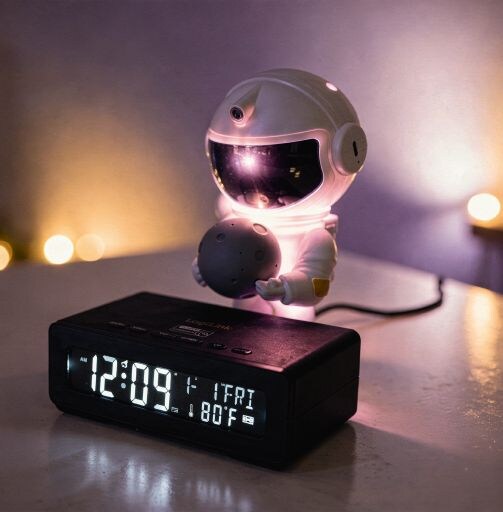 LogiLink Radiowecker mit Nachtlicht weiß