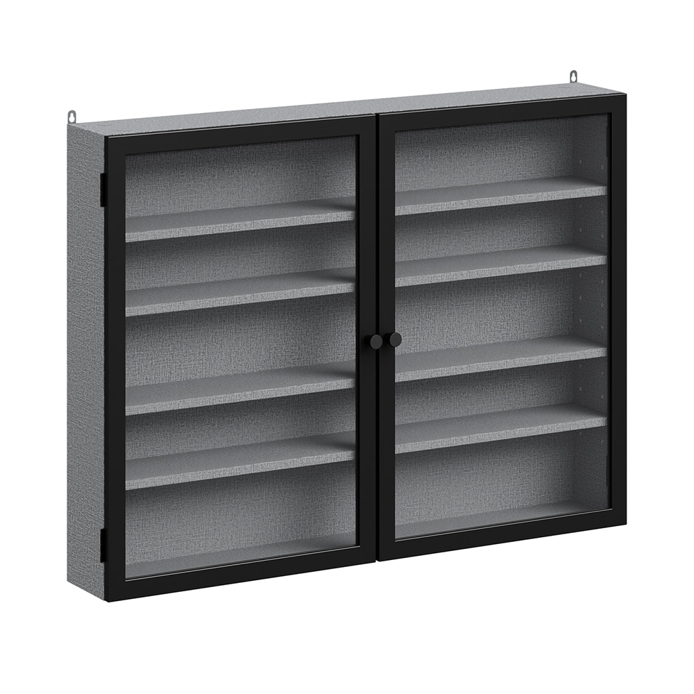 SoBuy Wandvitrine mit 2 T&uuml;ren Grau 80x12,2x60cm Modern - Bild 1