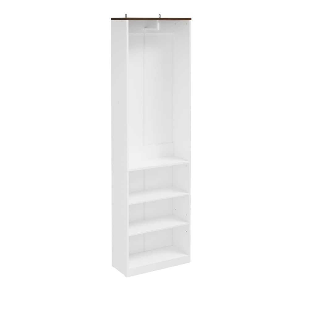 SoBuy Kleiderschrank, Aufbewahrungsschrank, Offenes Regal mit 3 F&auml;chern Wei&szlig; 55x25x187cm Modern - Bild 1