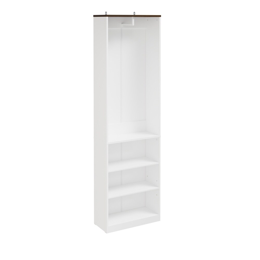 SoBuy Kleiderschrank, Aufbewahrungsschrank, Offenes Regal mit 3 Fächern Weiß 55x25x187cm Modern