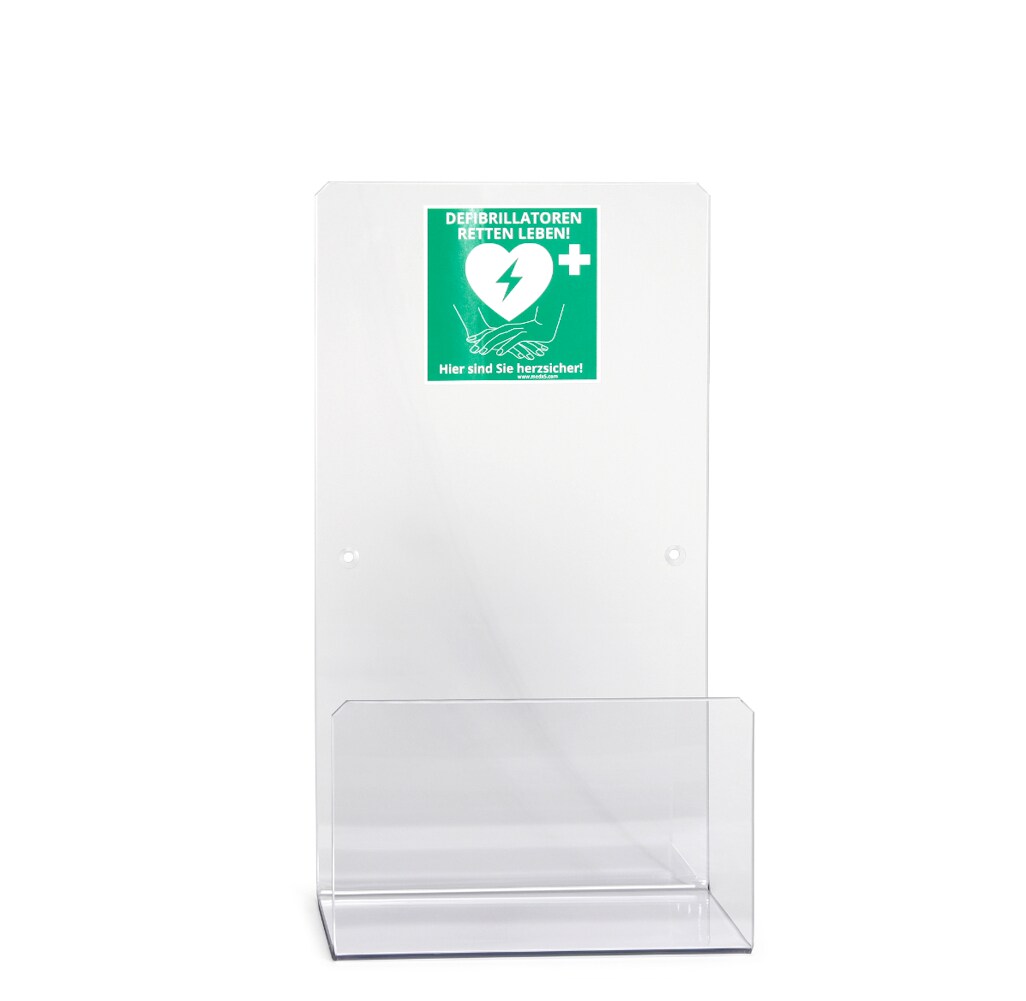 Universelle AED-Wandhalterung Größe L aus Acrylglas für innen