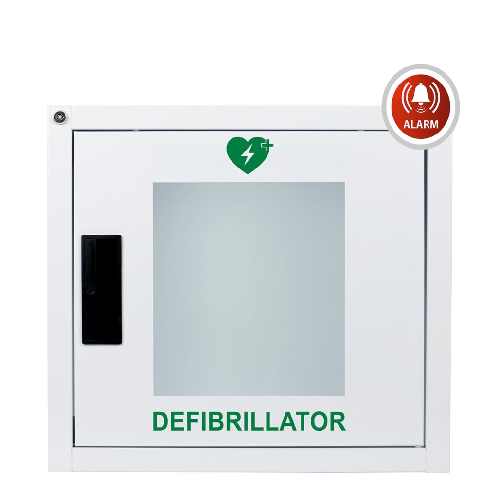 Universeller AED-Metallwandkasten, wei&szlig; f&uuml;r innen mit Alarm - Bild 1