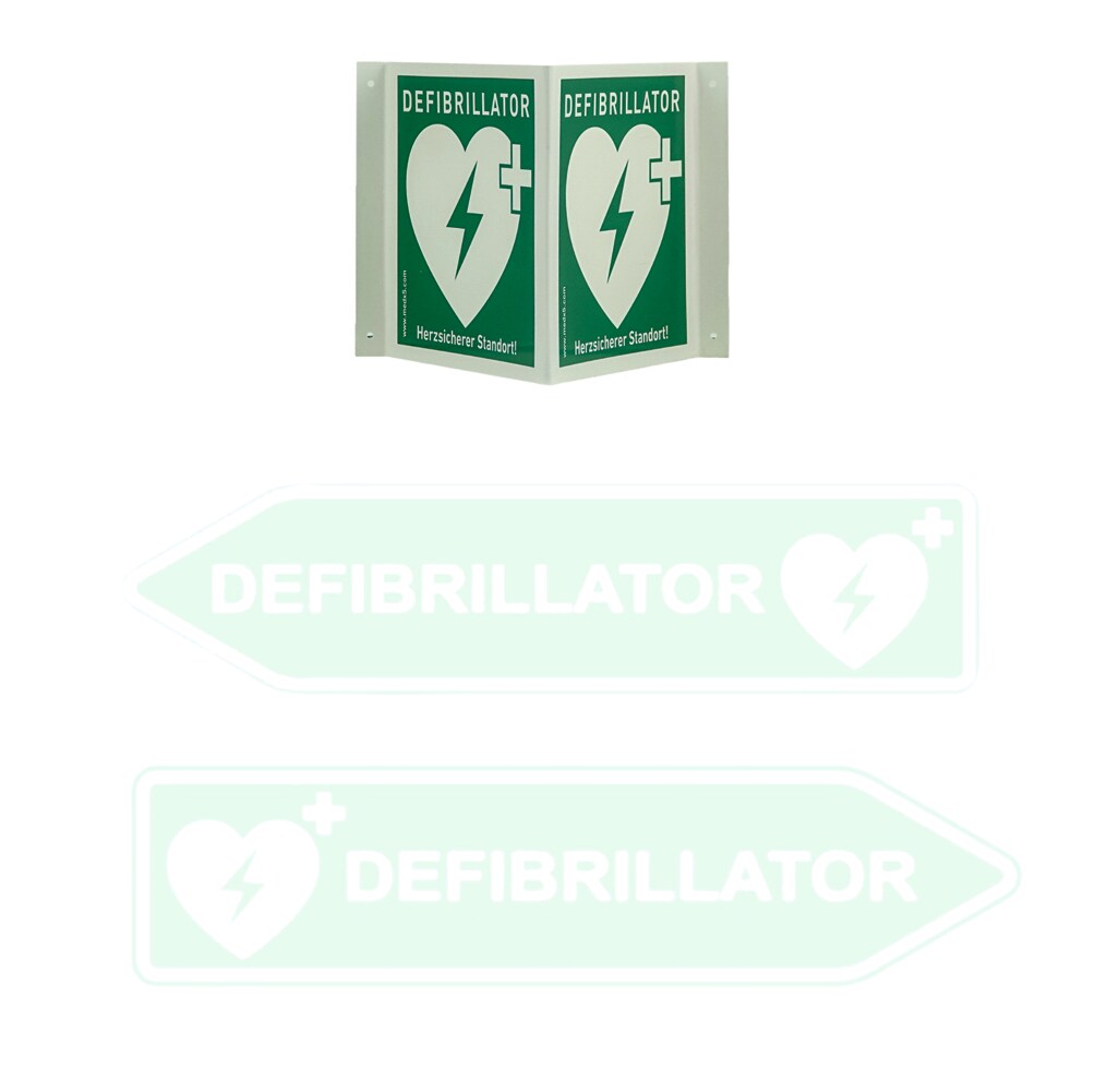 AED-Winkelschild reflektierend, innen & außen