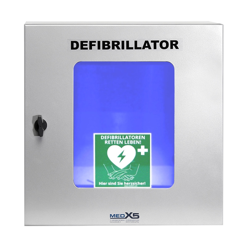 Universal Defibrillator AED Au&szlig;enwandkasten, klimatisiert, mit Alarmen, Gr. S, grau - Bild 1