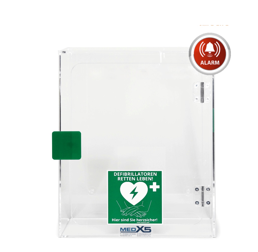 Universal Defibrillator (AED) Acrylglas-Wandkasten f&uuml;r Innen mit Alarm - Bild 1