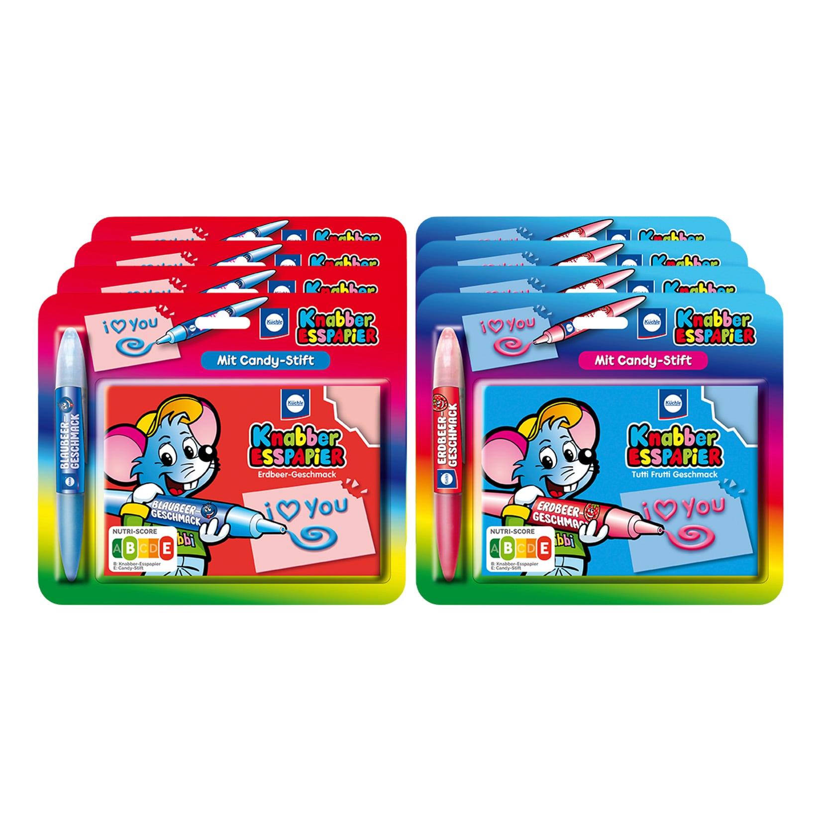 K&uuml;chle Knabber-Esspapier mit Candy Stift 40 g, 8er Pack - Bild 1