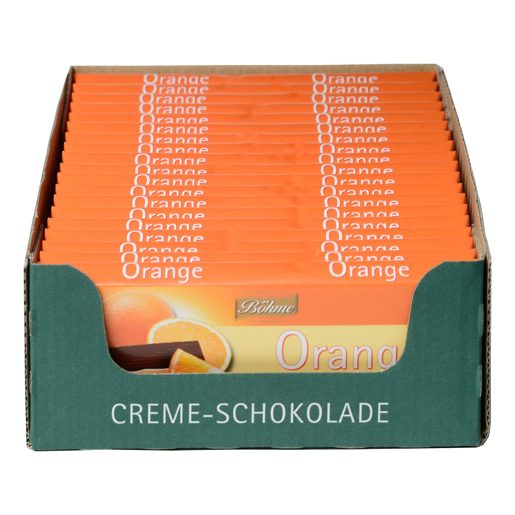B&ouml;hme Orange Creme Schokolade 100 g, 20er Pack - Bild 1