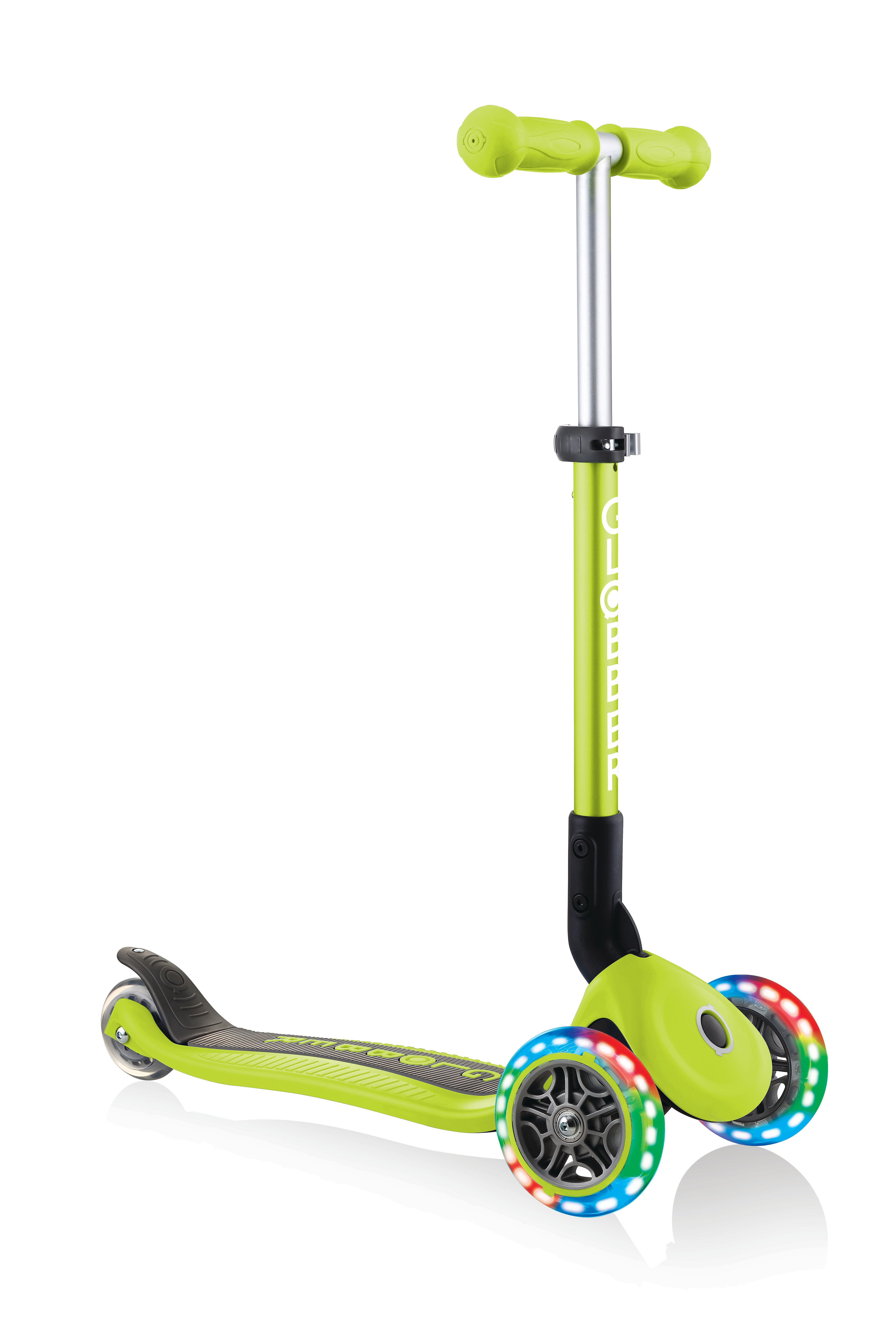 GLOBBER JUNIOR FOLDABLE LIGHTS lime gr&uuml;n, mit Leuchtrollen - Bild 1