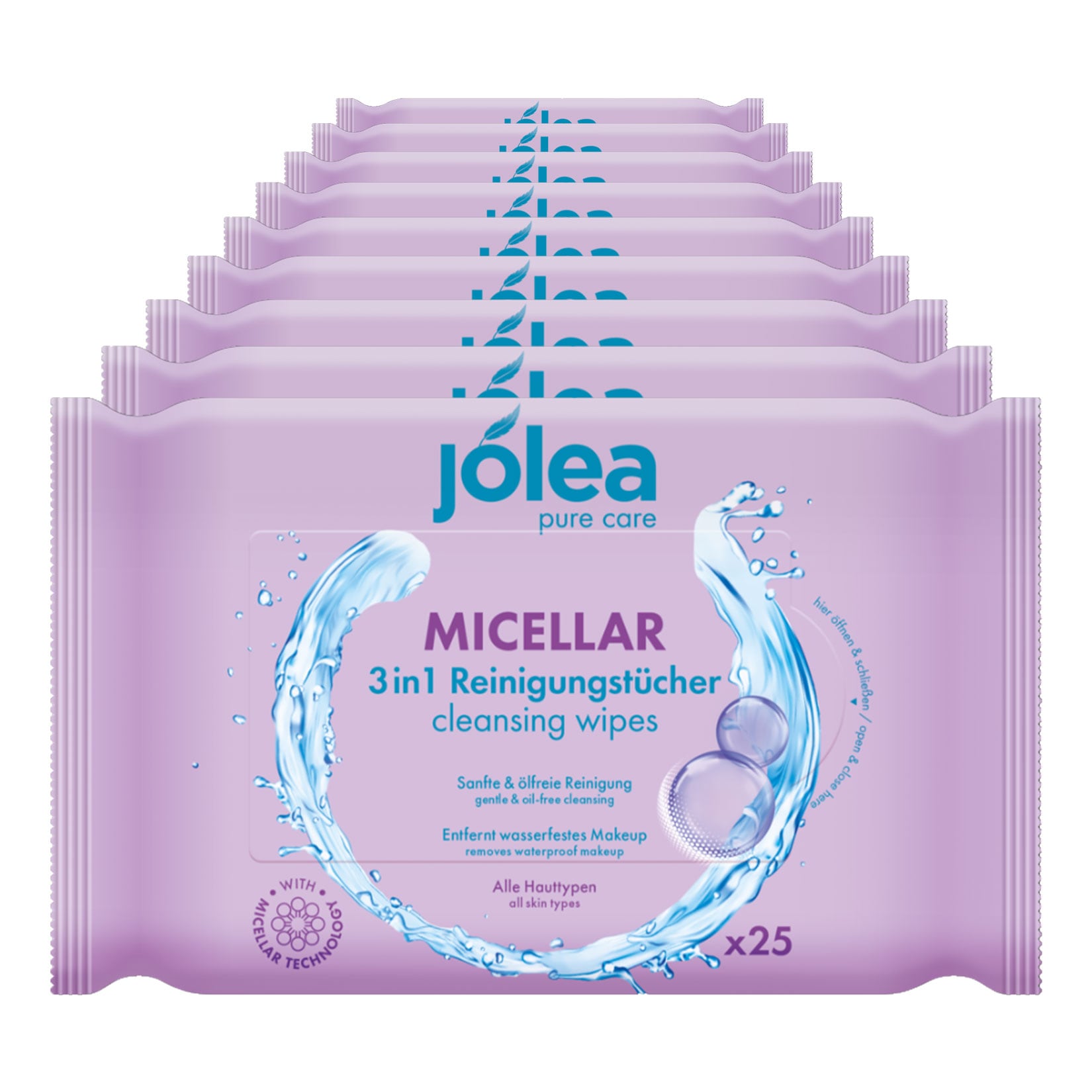 Jolea Mizellen Gesichtsreinigungst&uuml;cher 25 St&uuml;ck, 9er Pack - Bild 1