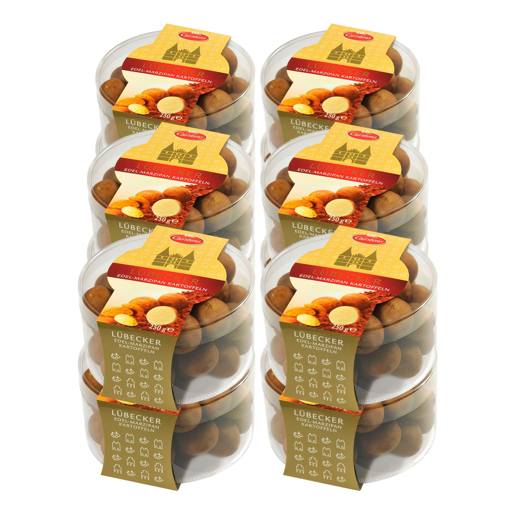 L&uuml;becker Edelmarzipan Kartoffeln Dose 250 g, 12er pack - Bild 1