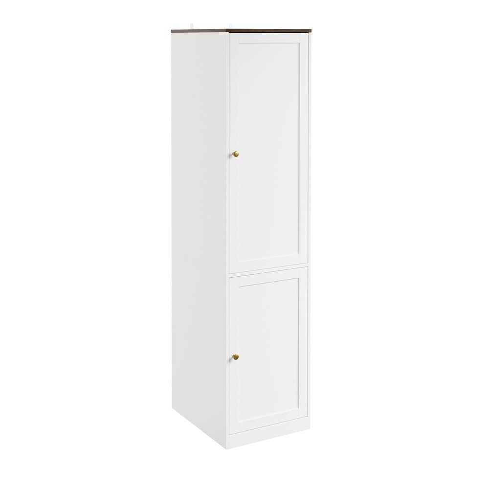 SoBuy Kleiderschrank mit 2 Türen Weiß 45x55x187cm Modern