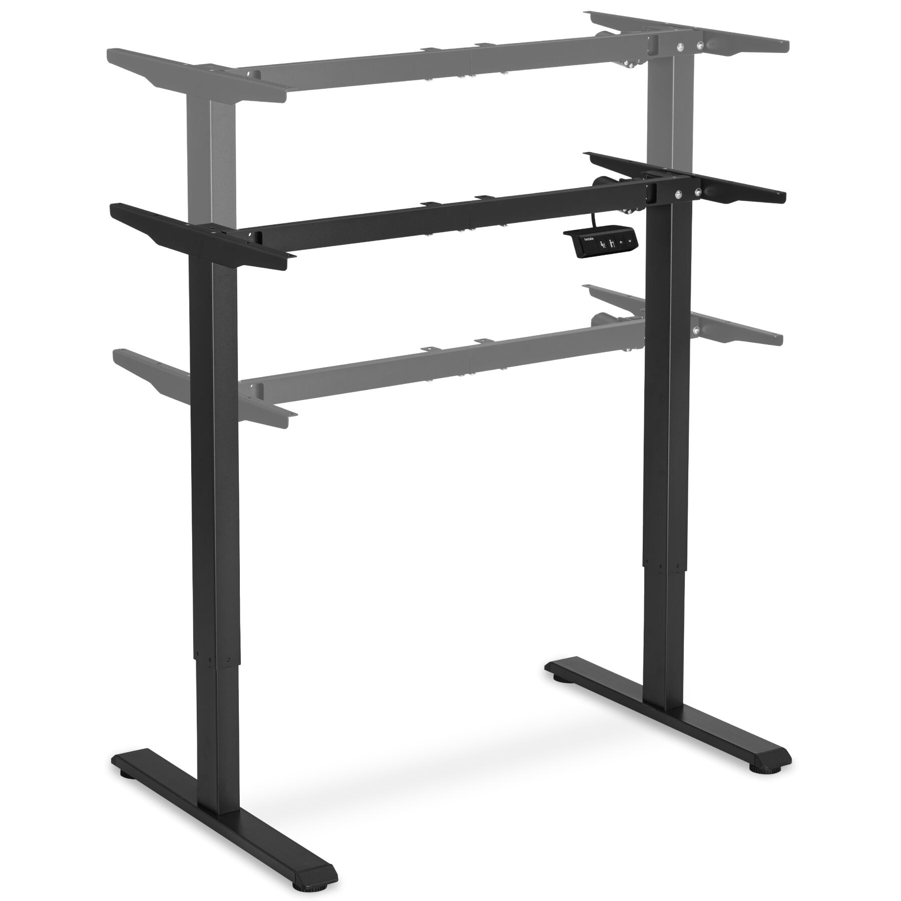 tectake&reg; H&ouml;henverstellbarer Schreibtisch, elektrisch, 2-stufig, breitenverstellbar, h&ouml;henverstellbar von 71 &ndash; 116 cm, f&uuml;r Tischplatten 100 x 50 bis 160 x 70 cm - Bild 1