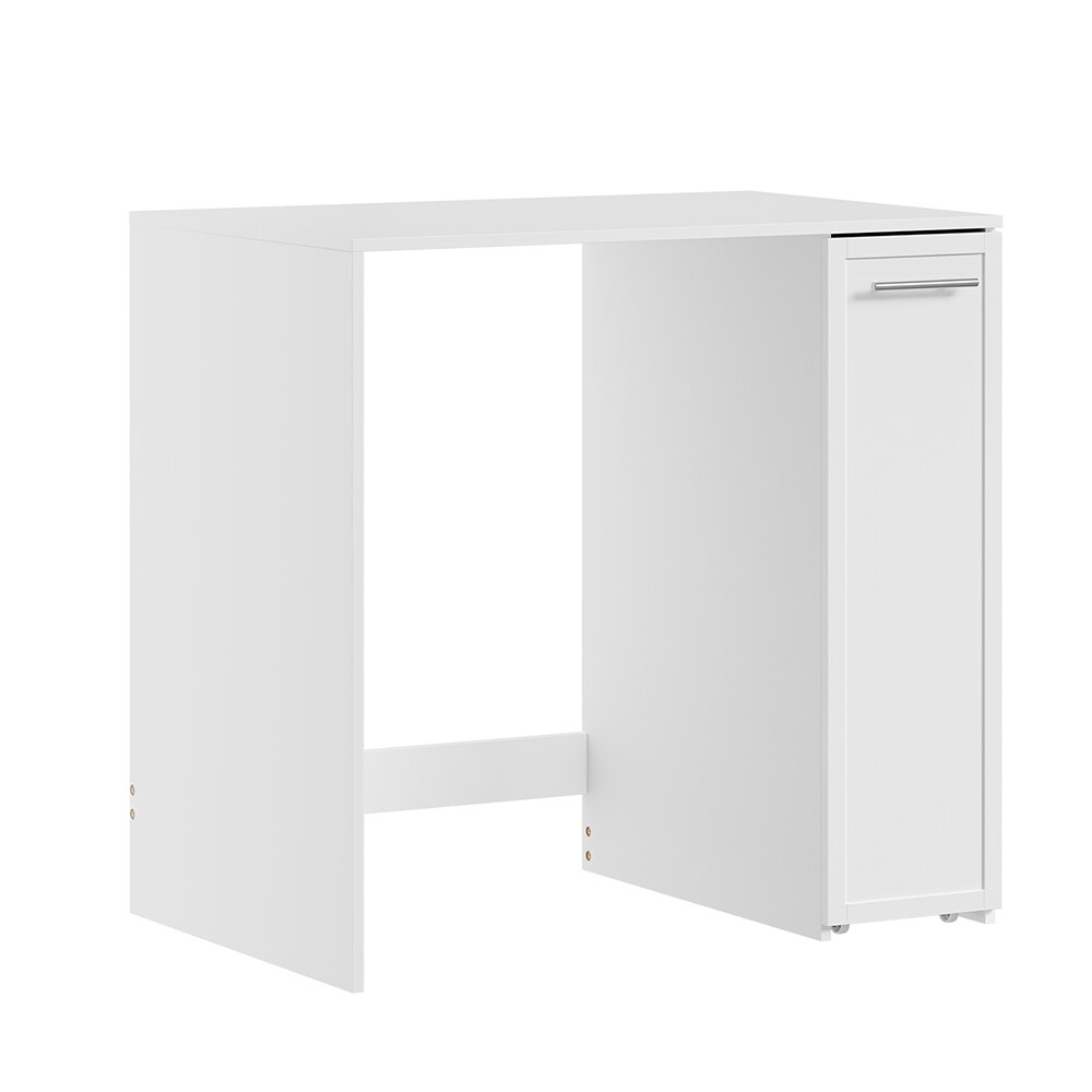 SoBuy Waschmaschinenunterschrank mit Wäschekommode und Aufbewahrungsschrank, 1 Schublade Weiß