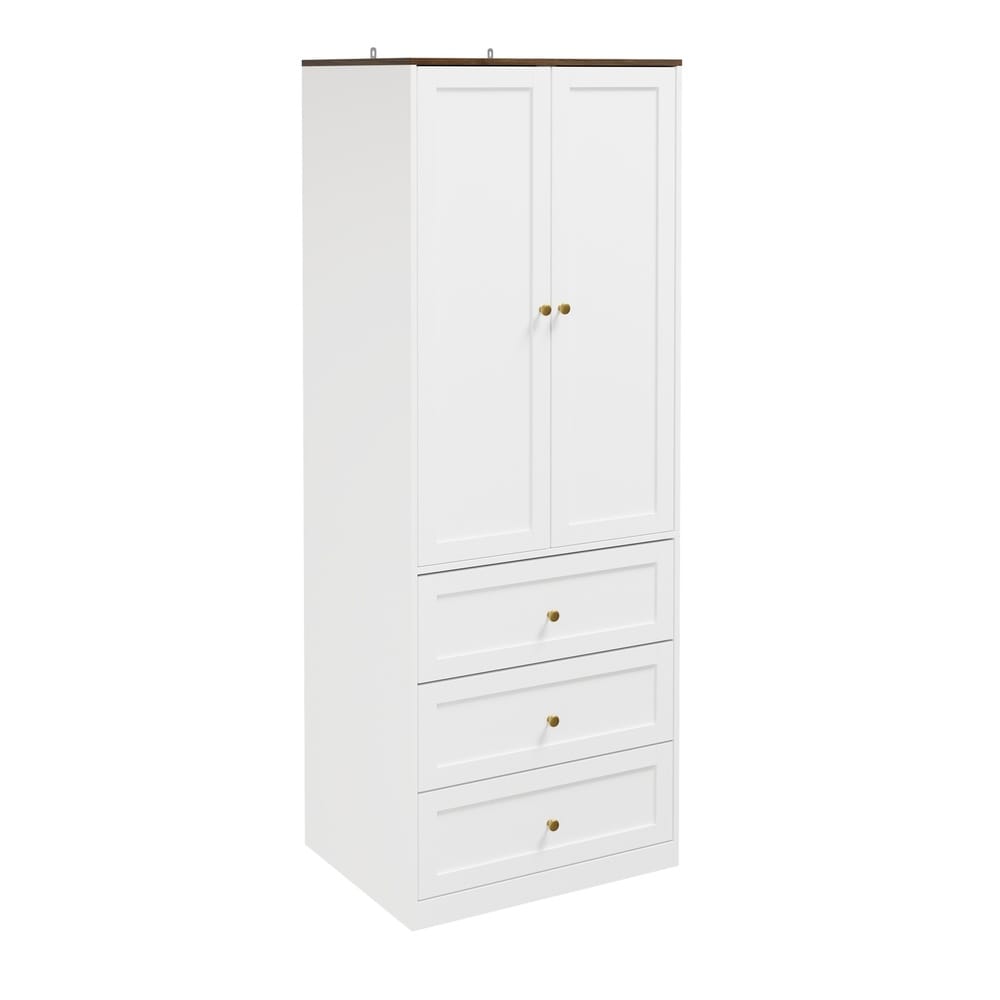 SoBuy Kleiderschrank mit 3 Schubladen, Hochschrank Wei&szlig; 70x55x187cm Modern - Bild 1