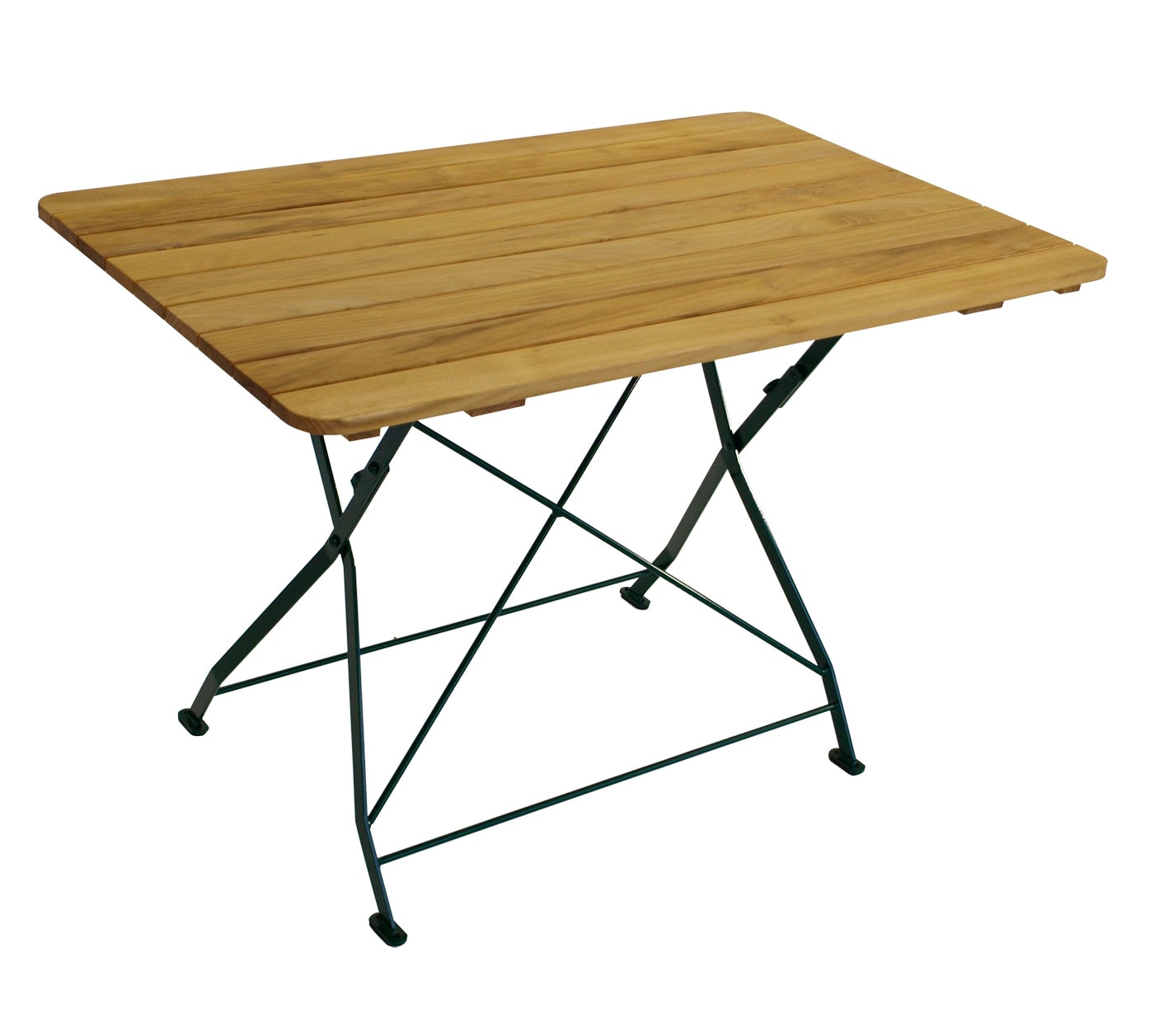 Klapptisch BAD T&Ouml;LZ 70x110cm rechteckig, Flachstahl gr&uuml;n + Robinie - Bild 1