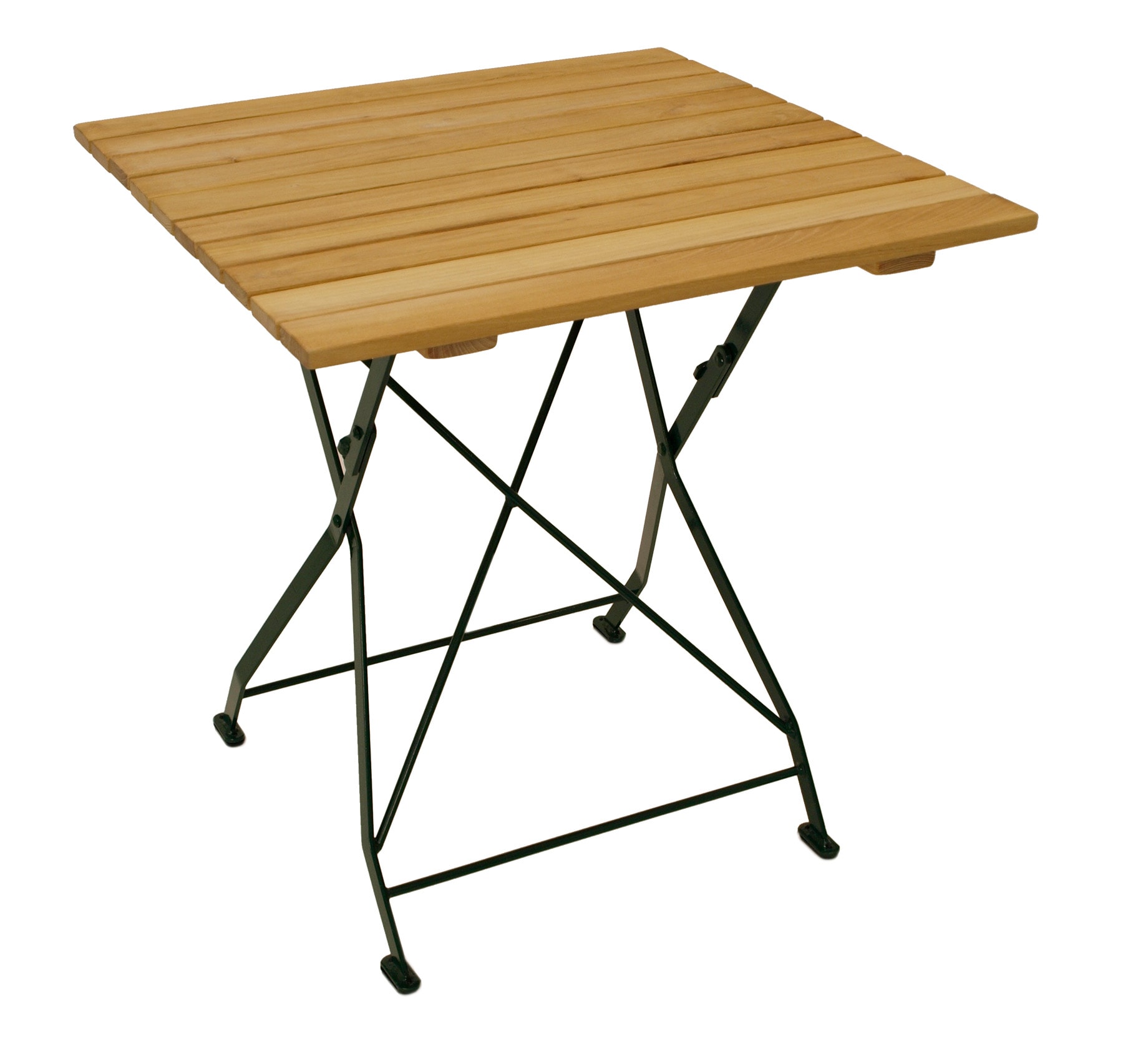 Klapptisch BAD T&Ouml;LZ 70x70cm, Flachstahl gr&uuml;n + Robinie - Bild 1