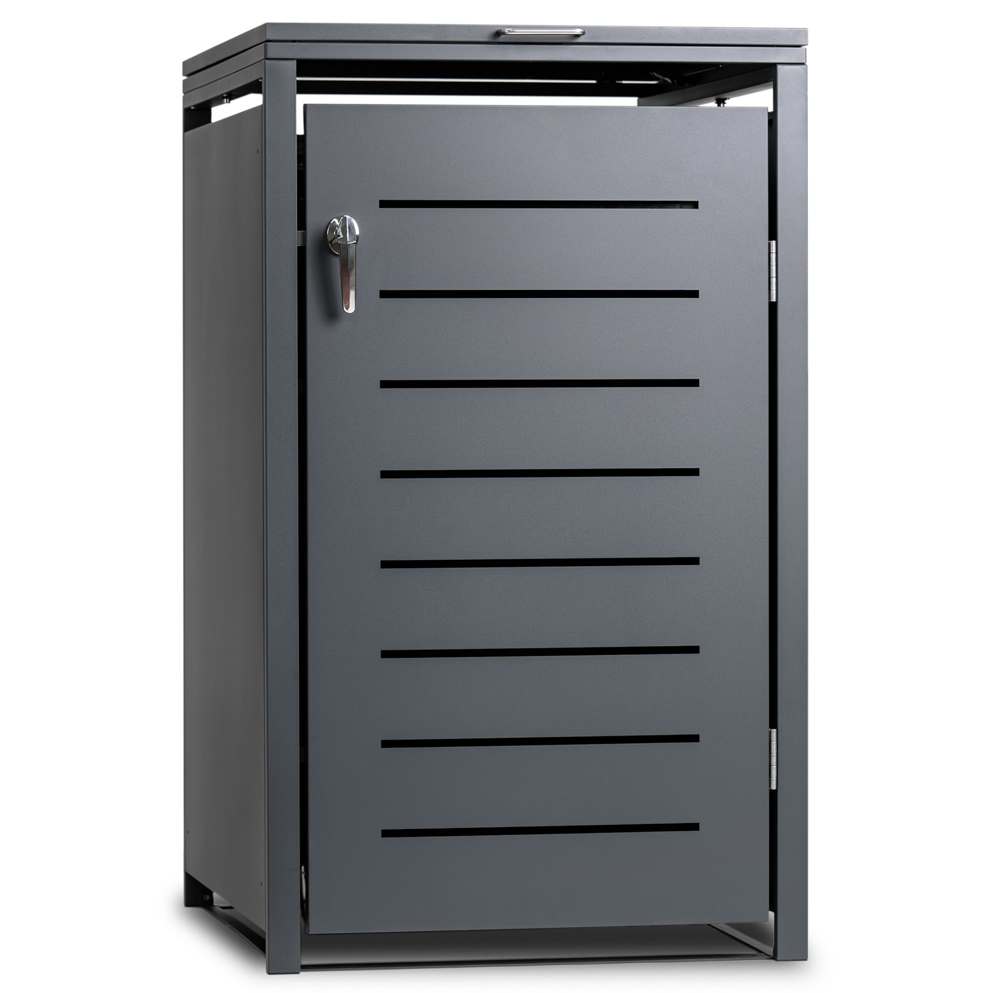 M&uuml;lltonnenbox K&Ouml;LN 68x80x116cm f&uuml;r Tonnen 120 und 240 Liter, Stahl anthrazit - Bild 1