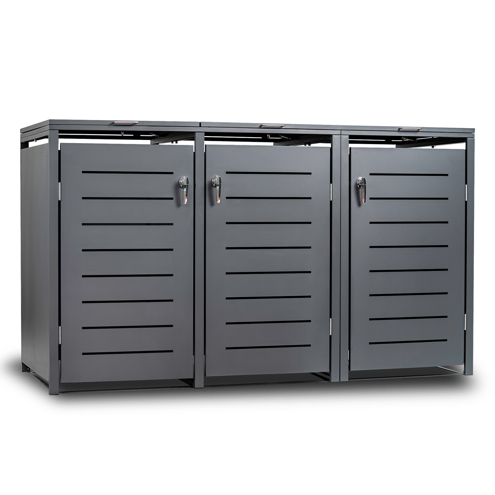 Mülltonnenbox KÖLN 200x80x116cm für 3x Tonnen 120 und 240 Liter, Stahl anthrazit
