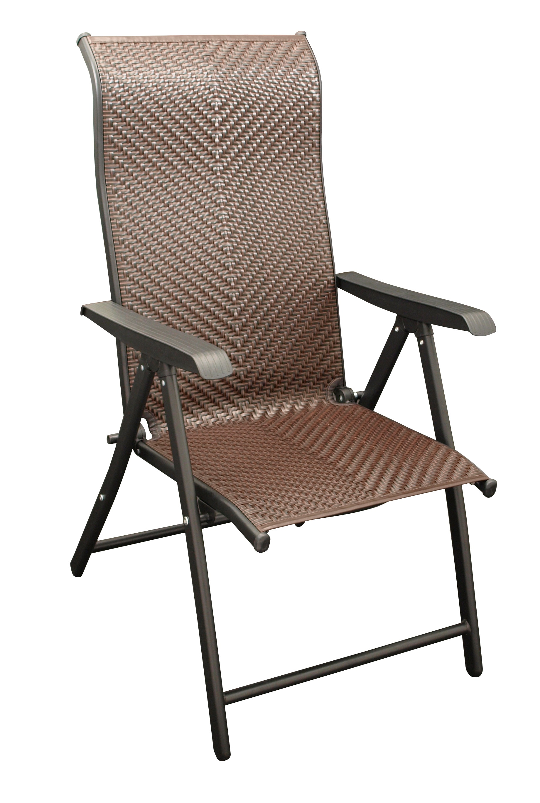 Klappsessel ANTIBES Hochlehner, Metall + Polyrattan braun, klappbar - Bild 1