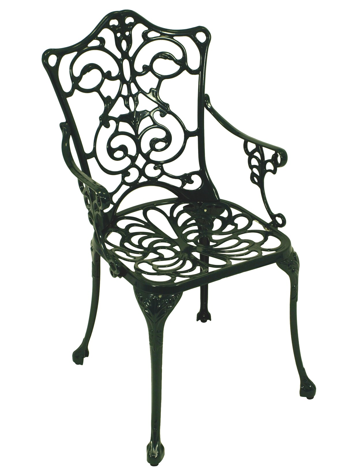 Gartensessel im Jugendstil Design, dunkelgrün
