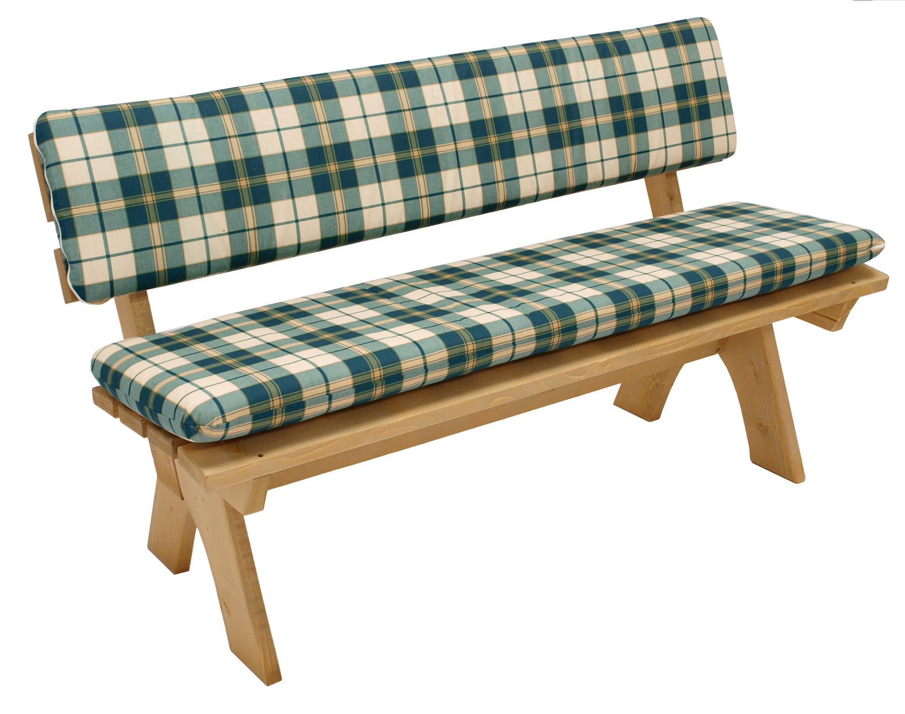 Auflagenset BOSTON f&uuml;r Bank 3-sitzer, gr&uuml;n/beige kariert, 2-teilig - Bild 1