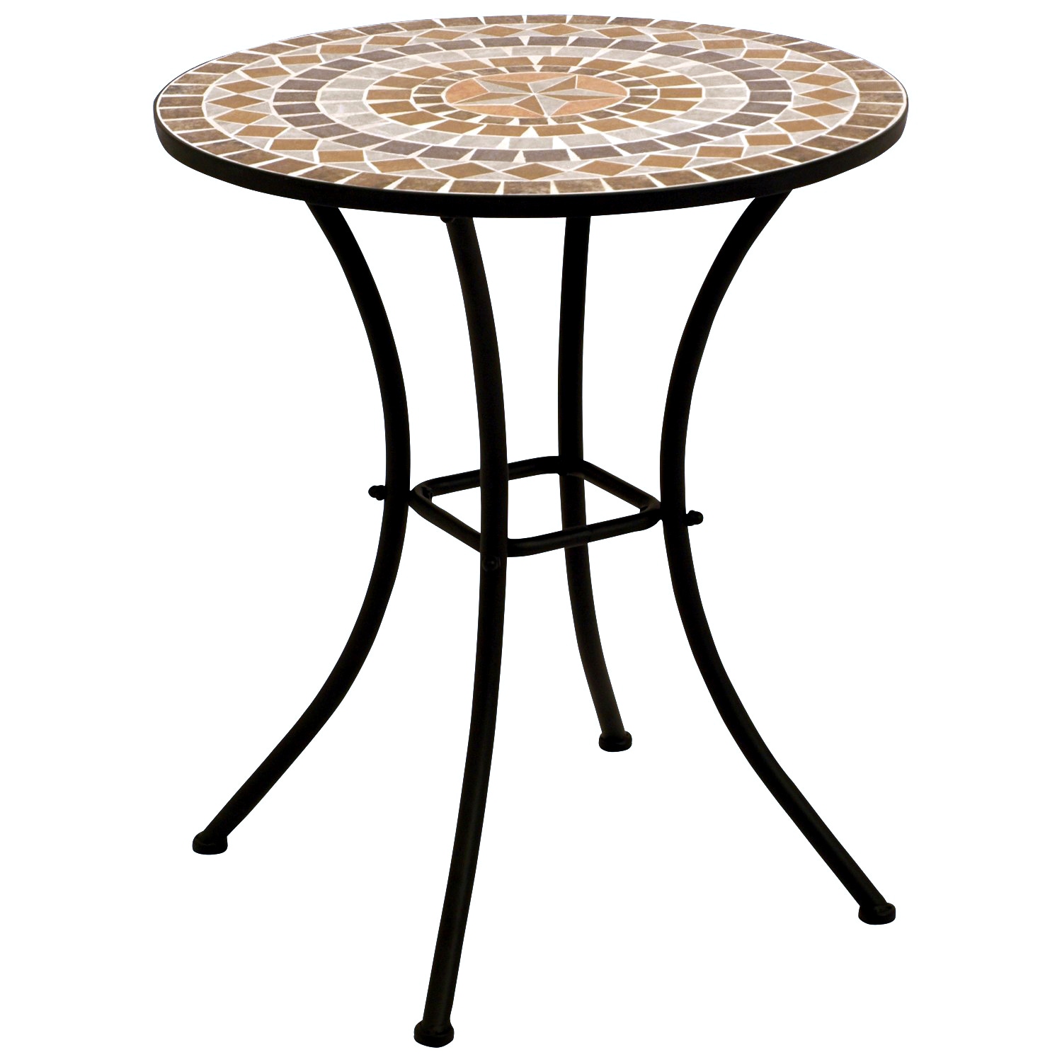 Bistrotisch LUCCA 60cm rund, Eisen schwarz und Mosaik terracottafarben - Bild 1